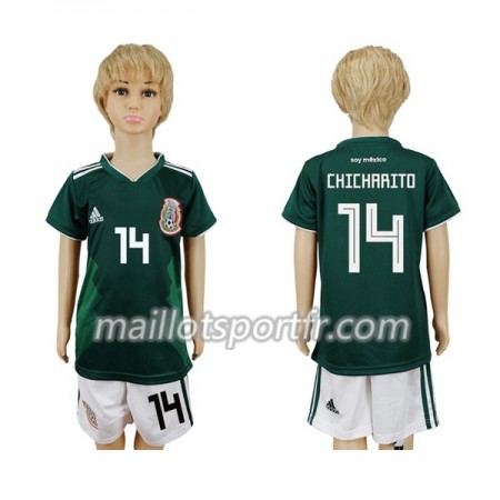 Maillot de Foot Mexique Chicharito 14 Enfant Domicile Coupe du monde 2018